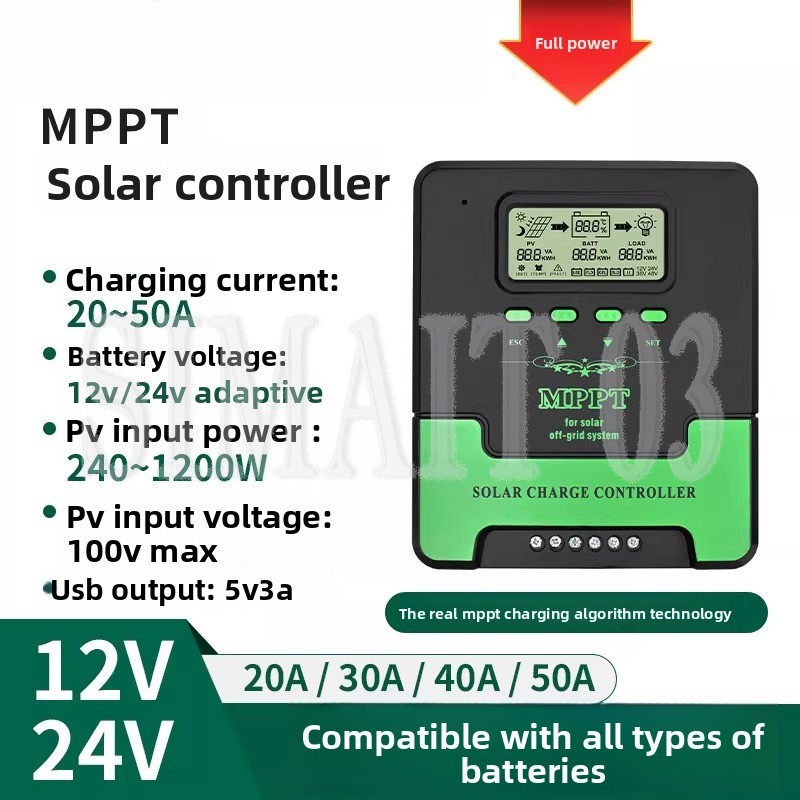 Charge Controller Solar - MPPT Güneş Enerjisi Şarj Regülatörü 12V/24V