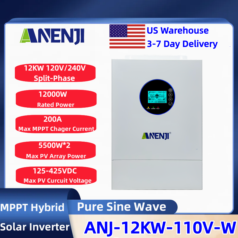 Charge Controller Solar - ANENJI Bölünmüş Fazlı 120V/240V 12KW Hibrit