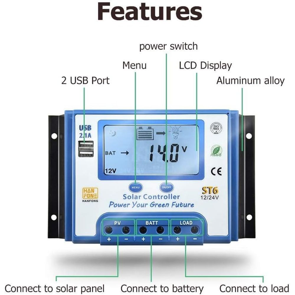 60A Güneş Enerjisi Şarj Kontro - Charge Controller Solar incelemesi ve fiyatı